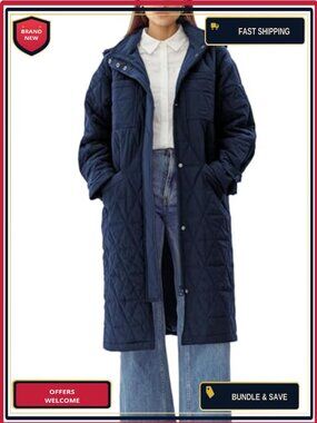 Women's Long Puffer Coat Quilted Down Parka Hooded Winter Jacket